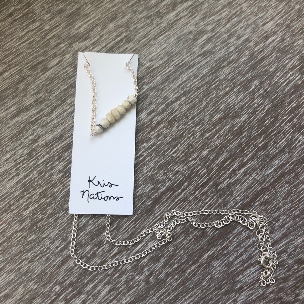 Kris Nations Mystic Bar Necklace in Howlite NWT